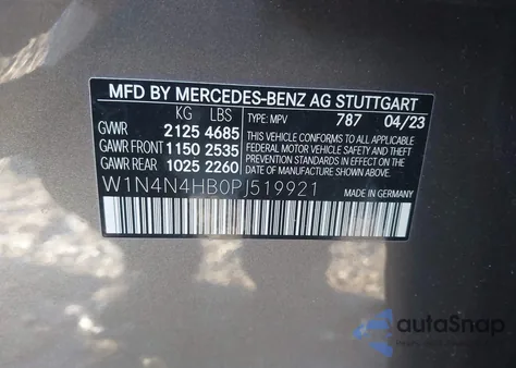 2023 Mercedes-Benz Gla 250 4Matic из США, поврежденный, VIN W1N4N4HB0PJ519921